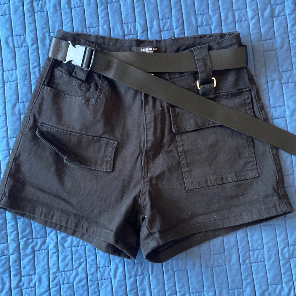 Black cargo shorts